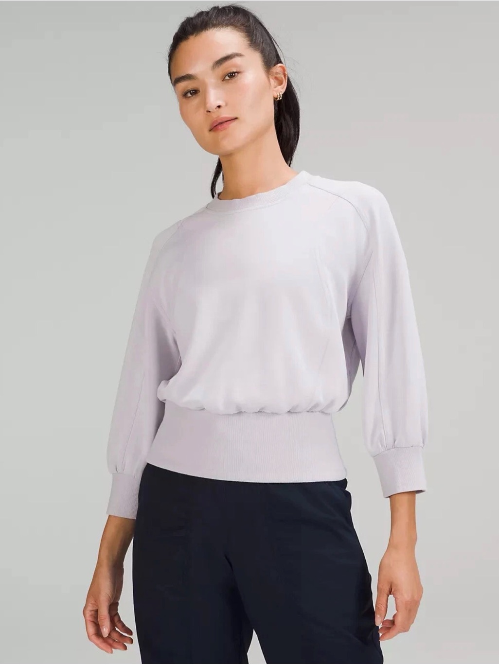 Lululemon Softstreme Ribbed-Hem Pullover Faint Lavender Size 6